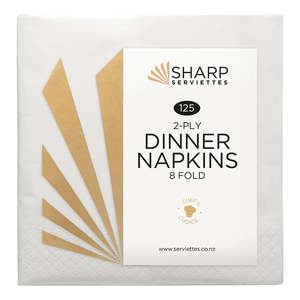 Sharp Serviettes: Sharp Dinner 2 Ply 8 Fold (7 Colours)