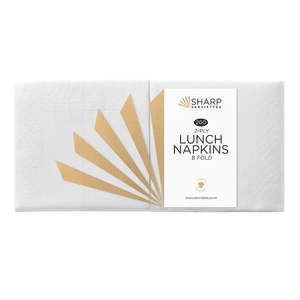 Sharp Serviettes: Sharp Lunch 2 Ply 8 Fold White
