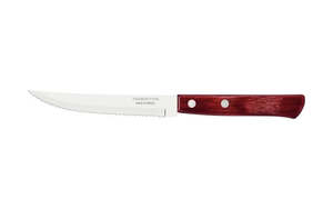 Tramontina Churrasco Steak Knife Serrated Narrow Blade Polywood Red 5, 11cm