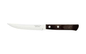 Tramontina Churrasco Steak Knife Serrated Narrow Blade Polywood Brown 5", 11cm