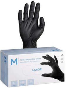 Disposables: Matthews Nitrile Black Diamond Gloves 9.0g - 10x100 Pack