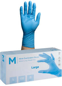 Matthews Nitrile Long Cuff Sky Blue Gloves 6.0g - 10x100 Pack