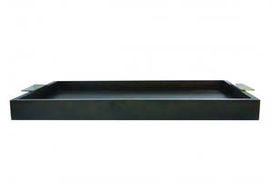Chef Inox Room Service Tray Dark Mangowood with Aluminium Handles 620x400x50mm