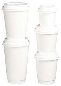 Matthews Double Wall PE Paper Cups White
