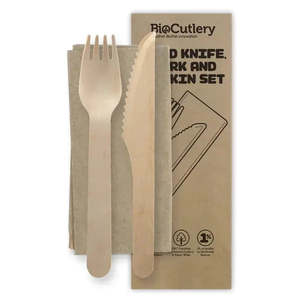 Biopak: BioPak BioCutlery - Wooden Cutlery Set