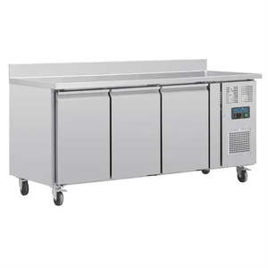 Polar U-Series Triple Door Counter Fridge with Upstand - 417Ltr