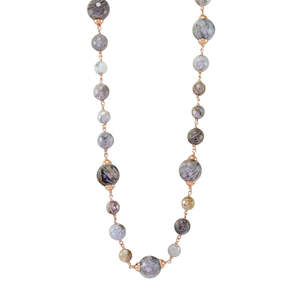 Simply Italian: Cloudy Quartz & Rose Gold Necklace - 90cm