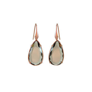 Smoke Grey Teardrop Earrings