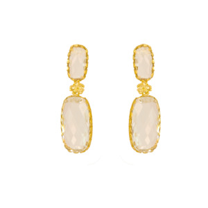 Simply Italian Delicata Collection: Clear Rectangle Drop Earrings - $203 RRP