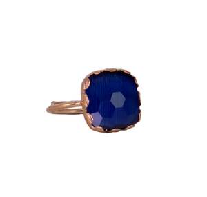 Blue Square Gemstone Ring