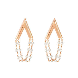 Triangle with Pearl Chain Earrings - $234 RRP