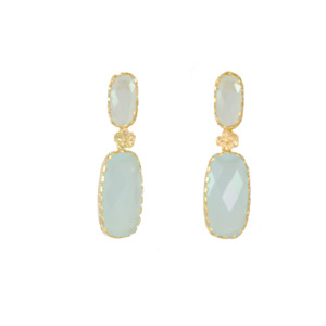 Light Blue Rectangle Drop Earrings - $203 RRP