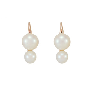 Simply Italian Bridal Collection: White Double Pearl Earrings