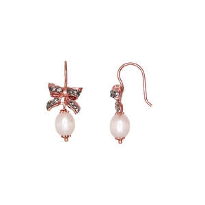 Bow Pearl Drop Earrings