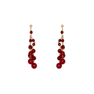 Simply Italian Limited Stock: Red Agate 3 Strand Drop Earrings - $280 RRP