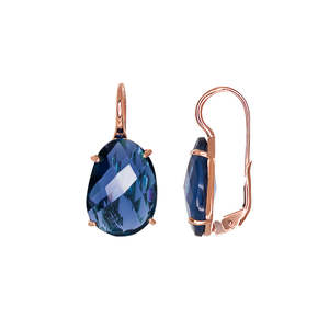 Simply Italian Clearance: Dark Blue Oval Crystal Earrings - $215 RRP