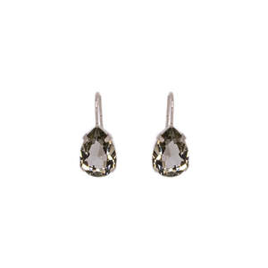 Simply Italian Clearance: Smoky Crystal Teardrop Earrings (Silver) - $125 RRP