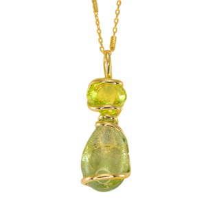 Di Lusso: Green Austrian Crystal & Murano Glass Pendant