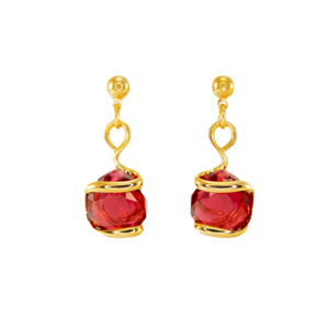 Di Lusso: Red Crystal Stud Drop Earrings