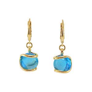 Turquoise Murano Glass Earrings
