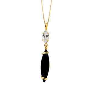 Di Lusso: Clear Crystal & Black Teardrop Pendant
