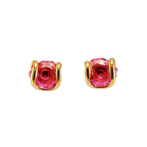 Crystal Stud Earrings: Pink Crystal Stud Earrings