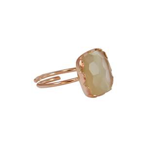 Cream Square Gemstone Ring
