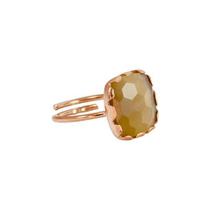 Smoky Square Gemstone Ring