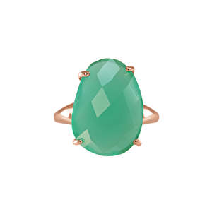 Light Green Oval Crystal Ring - $197 RRP