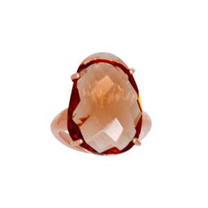 Oval Crystal Rings: Smoky Oval Crystal Ring - $197 RRP