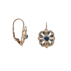 Filigree Bow Earrings: Blue Crystal Filigree Bow Earrings