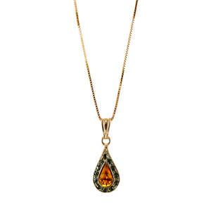 Golden Crystal Teardrop Pendant