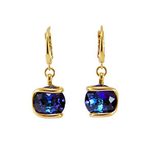 Crystal Drop Earrings: Blue Crystal Drop Earrings