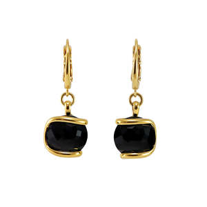 Black Crystal Drop Earrings