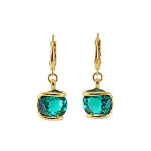 Green Crystal Drop Earrings