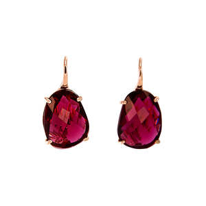 Pink Oval Crystal Earrings - $215 RRP