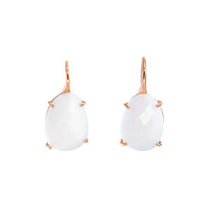 White Oval Crystal Earrings- $215 RRP