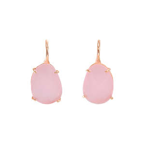 Light Pink Oval Crystal Earrings - $215 RRP