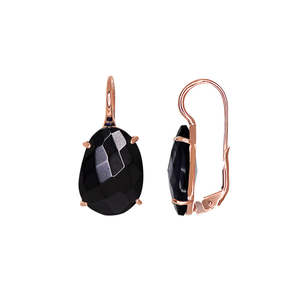 Black Oval Crystal Earrings - $215 RRP