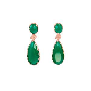 Long Teardrop Earrings: Green Long Teardrop Earrings - $218 RRP