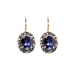 Crystal Oval Earrings 2: Iolite & Crystal Oval Earrings