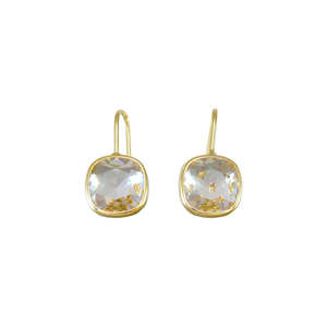 Clear Square Crystal Earrings
