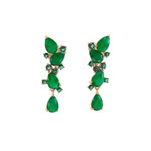 Pear Cut Drop Earrings: Green Pear Cut Drop Earrings