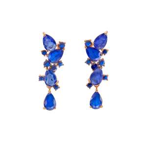 Blue Pear Cut Drop Earrings - $296 RRP
