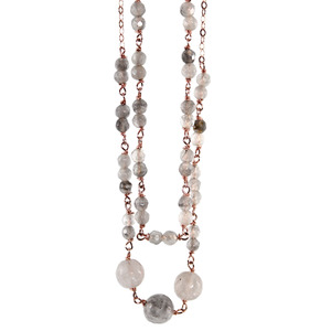 Cloudy Quartz Double Strand Necklace