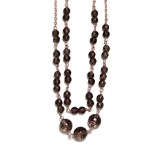 Smoky Quartz Double Strand Necklace - $322 RRP