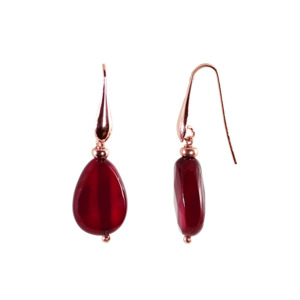 Ruby Agate Teardrop Earrings