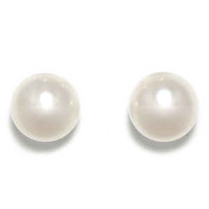 White Pearl Stud Earrings (Large)