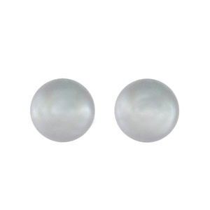Silver Pearl Stud Earrings (Large)