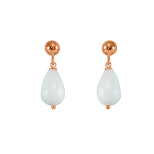 Agate Teardrop Stud: White Agate Teardrop Stud